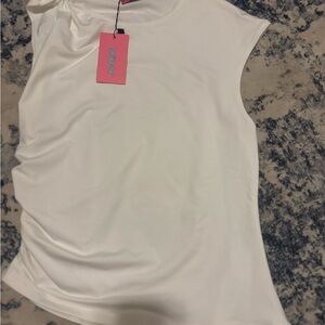 Edikted White Sleeveless Blouse